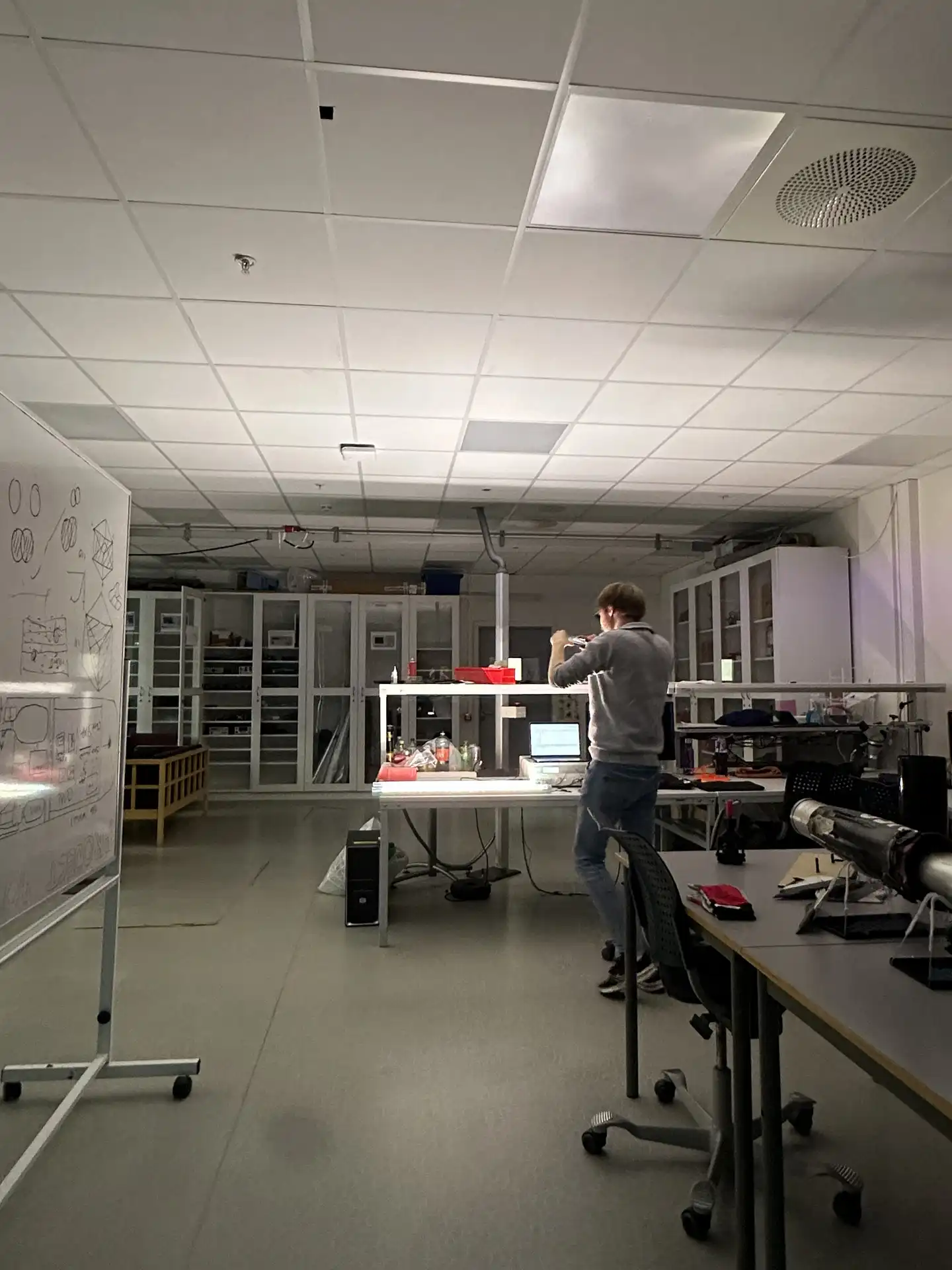Testing LED panel setup
